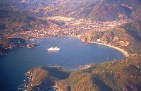 Aerial view of Zihuatanejo and its bay. Aerial view of Zihuatanejo and its bay.